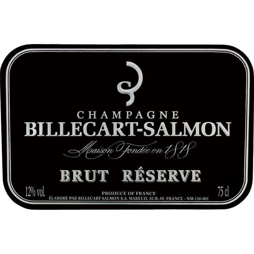 Billecart-Salmon Brut Réserve Champagne label displaying its premium quality and rich heritage.