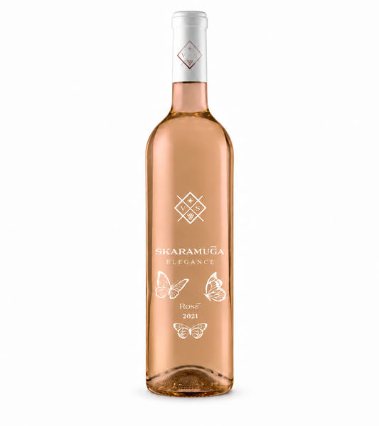 Skaramuča Rosé Elegance – boca na bijeloj pozadini